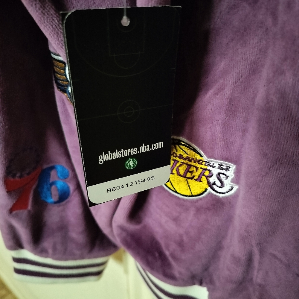 KIDSUPER SPORTS NBA Patchwork Purple Zip Jacket Large - Picture 4 of 5